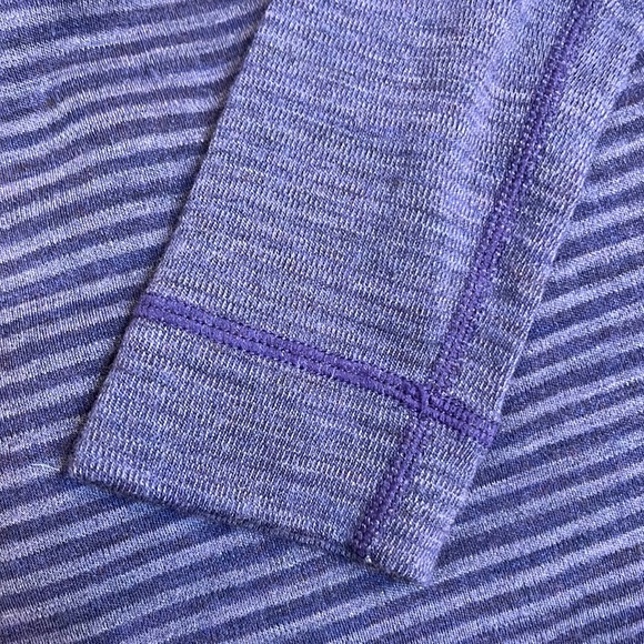 SmartWool knit purple stripes sweater women size S long sleeve wool - Picture 5 of 6